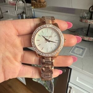 Macy's Rose Gold Women's Watch with Crystal Bezel